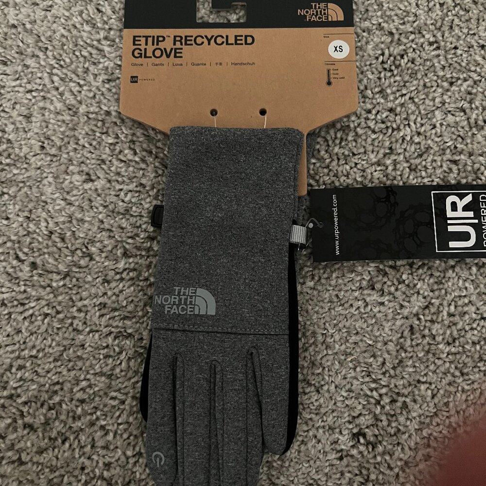 North Face Fleece Gloves Grey Heather - Picture 2 of 5